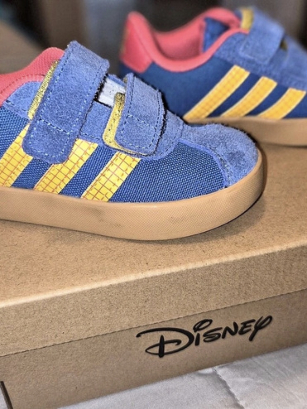 adidas VL Court Woody CF1 Disney Toy Story Sneakers Blue & Yellow US 7K Like New